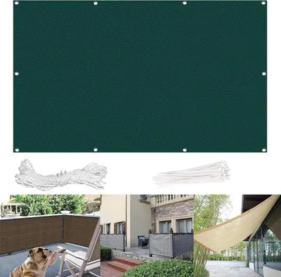 Produktbild von Gartenprivatschutzschirm - Balkonabtrennung - Schutz Beschermen - UV- und Windschutz - 125 x 500 cm - Dunkelgrün