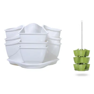 Zdjęcie produktu dla donica wisząca 29,5cm COUBI HERBAL DKN300W-S449 biały plastik PROSPERPLAST
