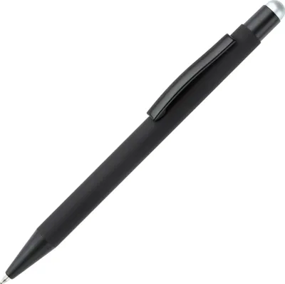 Produktbild von Touchpen Kugelschreiber / aus Metall / Farbe: schwarz mit silbernen Stylus