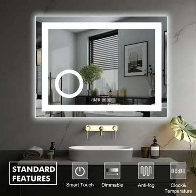 Zdjęcie produktu dla IREDA Lustro łazienkowe z oświetleniem LED, 80 x 60 cm