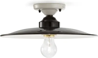 Produktbild von Deckenlampe Metall Keramik Ø 35 cm Weiß Schwarz E27 rund Vintage Keramikleuchte
