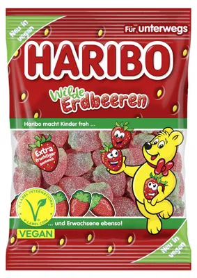 Produktbild von Haribo Wilde Erdbeeren sauer vegan 100g
