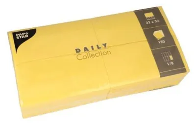 Produktbild von Servietten "DAILY Collection" 1/8-Falz 32 cm x 32 cm gelb