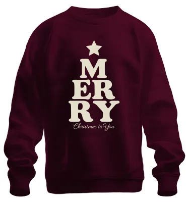 Obrázek produktu pro MERRY Christmas Christmas Tree Gift Vintage Retro Uni mikina, vínová, XXL
