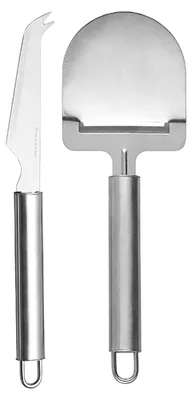Käsemesser-Set, 2-teilig, Edelstahl, spülmaschinengeeignet, silber