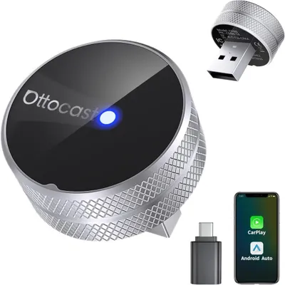 Produktbild von Ottocast Mini Slim Tube CP88-T4 – Kabelloser CarPlay & Android Auto Adapter USB