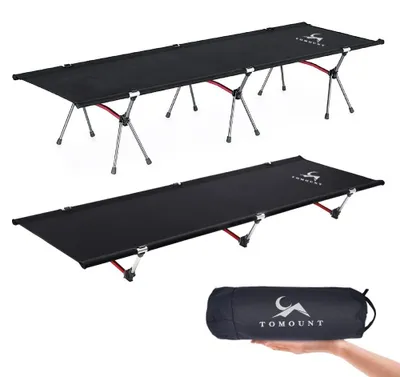 Zdjęcie produktu dla Lekki materac polowy - Łóżko składane - Regulowana wysokość - Łóżko kempingowe - Stop aluminium 190 x 65 cm