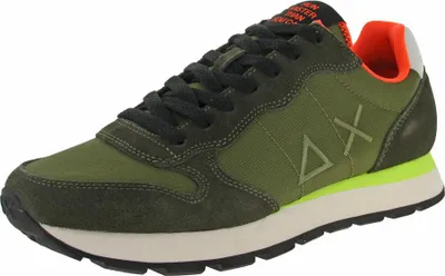 Produktbild von Herren Sneaker grün aus Leder und Textil mit Schnürung, ca. 2,5 cm Absatz, Größe 45