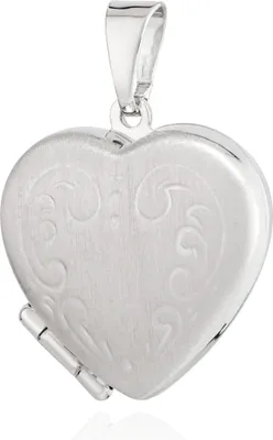 Produktbild von NKlaus Kettenanhänger Herz Medaillon 925 Silber matt 17x16mm Amulett Talisman 13413