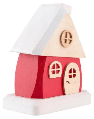 Produktbild von Holzwaren Egermann großes Räucherhaus - erzgebirgische Räucherdeko aus Holz - 15cm - 917 rot