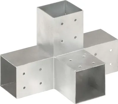 Obrázok produktu pre vidaXL Post Connector 4 ks. Tvar X Pozinkovaný kov 81 x 81 mm