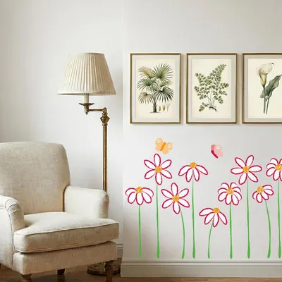 Image de Autocollants muraux décoratifs aux motifs floraux