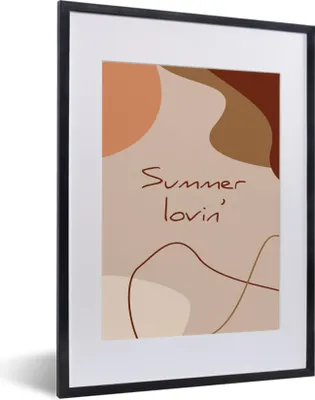 Produktbild von MuchoWow® Gerahmtes Poster Sommer - Zitat - Rosa 30x40 cm - Poster mit Schwarzem Bilderrahmen Wandposter Rahmen Foto Bilder - Wandposter Schlafzimmer