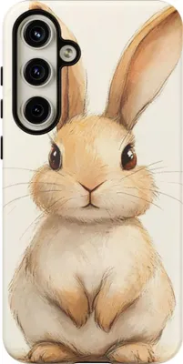 Produktbild von Niedliche Kaninchen-Illustration in Beige – Hülle Kompatibel mit Galaxy S24 Plus