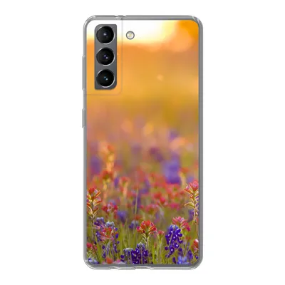 Produktbild von MuchoWow® Handyhülle Schutzhülle Hülle für Samsung Galaxy S21 Blumen - Gold - Sonne Silikon Softcase Handy Hülle - Softcase