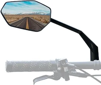 Produktbild von ROCKBROS Fahrradspiegel, HD 360° drehbarer, verstellbarer Sicherheits-Rückspiegel mit Blendschutz und bruchsicherer Beschichtung, links