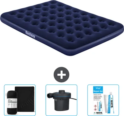 Obrázek produktu pro Bestway nafukovací matrace - pro 2 osoby - 152 x 203 x 22 cm - modrá - včetně příslušenství