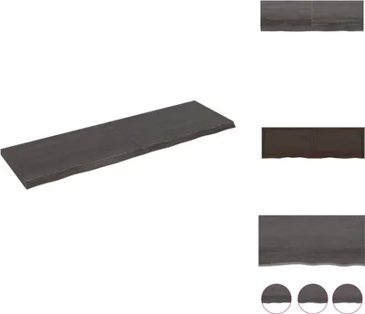 Produktbild von vidaXL Wandregal Dunkelgrau 200x60x(2-6) cm Massivholz Eiche Behandelt -  Wandregale