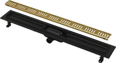 Produktbild von form&style Duschrinne REDONDA 950 x 62 mm Abflussleistung 28 l/min Rost messing