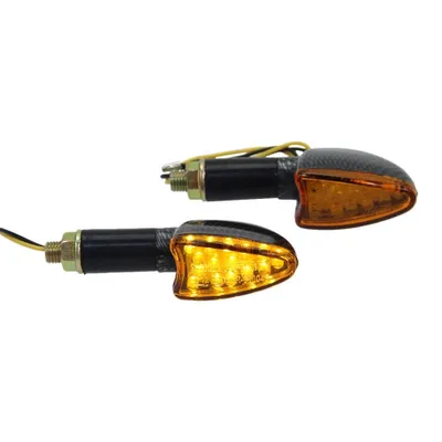 Immagine prodotto di Mini indicatore moto Leo lungo carbonio arancione omologato M10