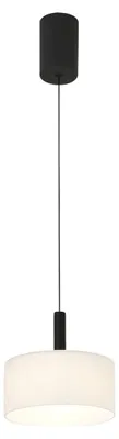 Immagine prodotto di Lampada a sospensione a LED con paralume in vetro bianco, Austis, nera, 8 W, luce bianca regolabile, 1000 lm, metallo, dimensioni: 150x20x20 cm, IP20, Italux