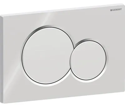 Produktbild von Geberit Sigma01 Betätigungsplatte, rund, 2-Mengen-Spülung chrom glänzend / chrom matt