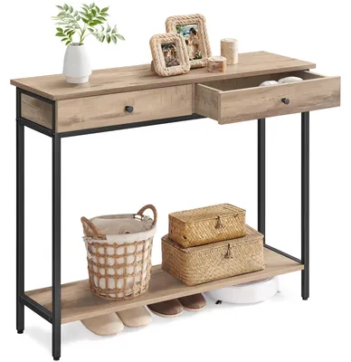 Productafbeelding van VASAGLE console tafel, bijzettafel, salontafel met 2 lades, staand
