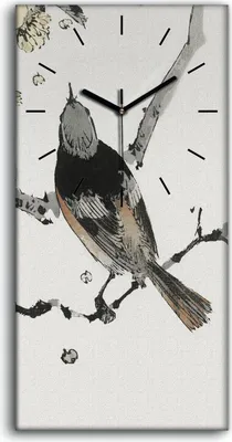 Produktbild von Küche Wohnzimmer Wand Leinwand Uhr 30x60 Malerei Asiatischer Zweig Tier Vogel - schwarze Hände
