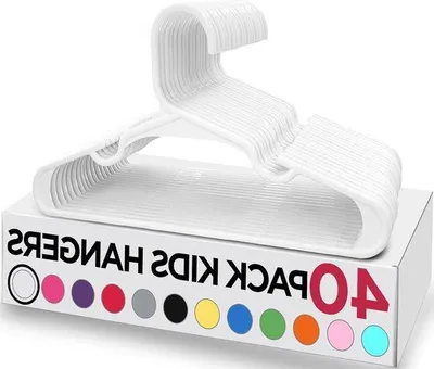 Productafbeelding van Zachte kinderhangers, 40 stuks, wit, stevig