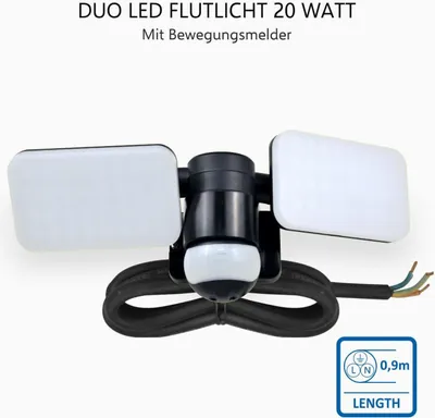 Produktbild von LED Außenwandleuchte mit Bewegungsmelder Schwarz Gartenbeleuchtung Hoflampe IP54
