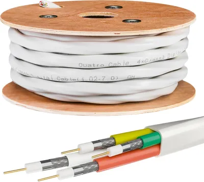 Produktbild von hb-digital 25m Koaxialkabel Quattro 100dB 2 Fach geschirmt Stahl Kupfer Außen Durchmesser 19mm 4 in einem