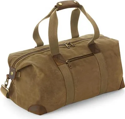Produktbild von Quadra QD650 | Reisetasche Heritage Waxed Canvas Holdall, 26 x 48 x 24 cm - Farbe: Desert Sand - Größe: 48 x 26 x 24 cm