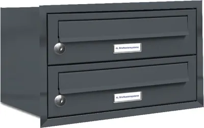 Produktbild von 2er Briefkasten Anlage Unterputz Montage RAL 7016 Anthrazit