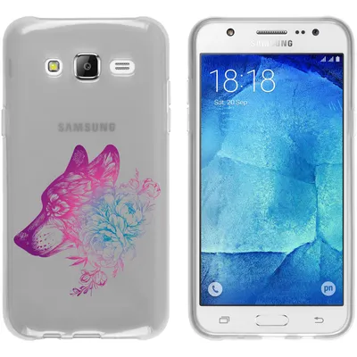Produktbild von PhoneNatic Case kompatibel mit Samsung Galaxy J5 (2015 - J500) Silikon-Hülle Floral Wolf M3-6