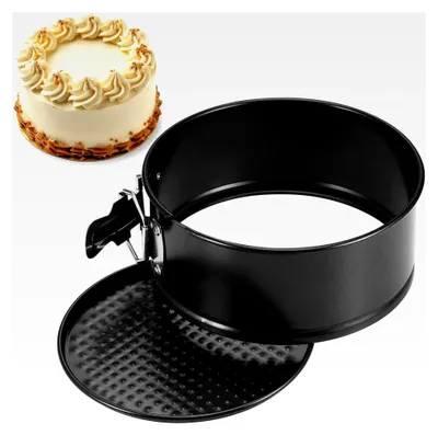 Produktbild von Runde Springform 16 cm, kleine Backform mit Antihaftbeschichtung, Flachboden für Kuchen, Schwarz