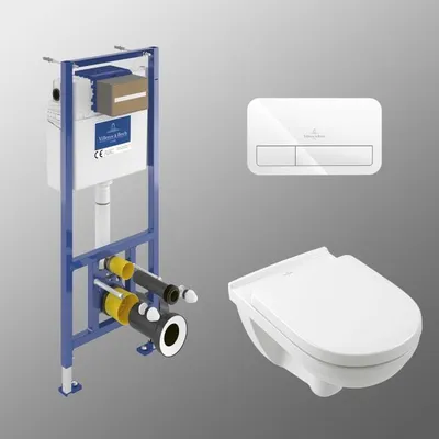 Produktbild von Villeroy & Boch O.Novo WC-Set mit Vorwandelement und Betätigungsplatte