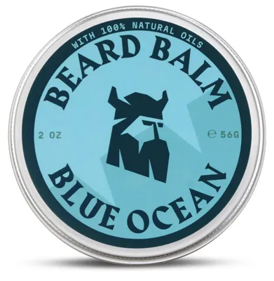 Produktbild von Striking Viking Bartbalsam für Männer, Bartpflege und Styling mit leichtem Halt, mit Sheabutter, Bienenwachs und Jojobaöl, 59 ml, Blue Ocean