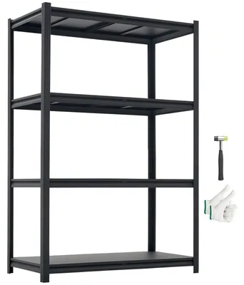 Produktbild von Schwerlastregal Metall - Lagerregal 1030 x 522 x 1529 mm - Belastbarkeit 1088 kg - 4 verstellbare Böden - Teilbar als Werkbank - Stahlgestell für Keller Garage Werkstatt