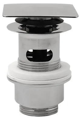 Produktbild von Omp-Tea Waschbecken-Ablaufgarnitur 5/4“, klick-klack, quadratisch Stopfen, 32-52mm, Chrom