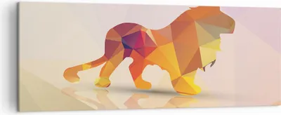 Produktbild von Bild auf Leinwand - Leinwandbild - Löwe Illustration modern - 140x50cm - Wand Bild - Wanddeko - Leinwanddruck - Bilder - Kunstdruck - Wanddekoration - Leinwand bilder - Wandkunst - AB140x50-2804