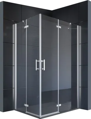 Immagine prodotto di SONNI cabina doccia angolare ingresso doccia porta a battente cabina doccia nano vetro angolare 90x90x195cm 6mm ESG vetro di sicurezza