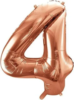 Immagine prodotto di Palloncino in foil Numero '4', 86 cm, oro rosa