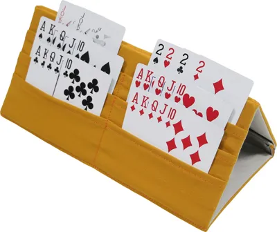 Zdjęcie produktu dla Składany uchwyt na karty do gry Poliester Uchwyt na karty do gry w kanastę Poker Karty brydżowe Żółty