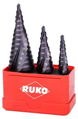 Produktbild von RUKO Stufenbohrer HSS-TiAlN, spiralgenutet mit Kreuzanschliff, Titan-Aluminium-N