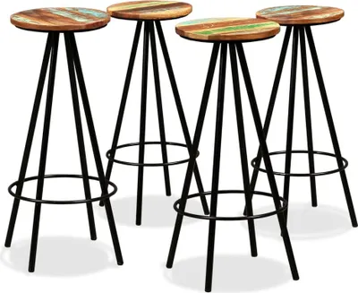 Produktbild von vidaXL Barhocker 4 Stk. Massives Altholz - Barstuhl - Barstühle - Barhocker - Küchenstuhl