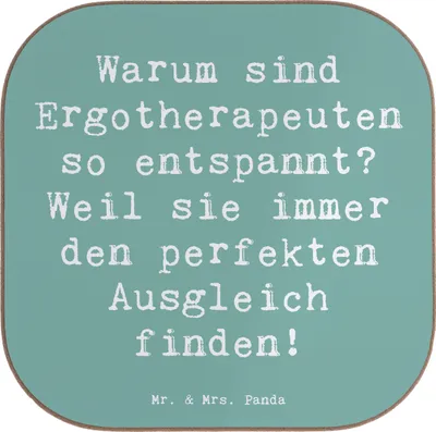 Produktbild von Mr. & Mrs. Panda Tassenuntersetzer Spruch Ergotherapeutin Balance - Meeresbrise - Geschenk, Ergotherapeut, gläseruntersetzer, Vorbild, Untersetzer für Gläser, Beruf