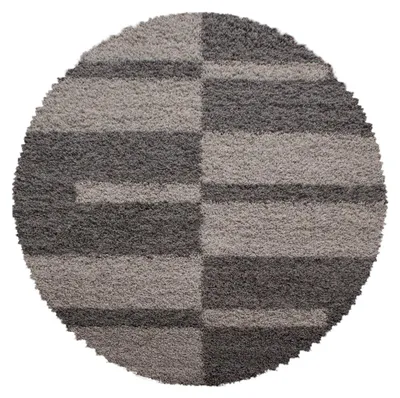 Produktbild von Hochflor Teppich Gianna rund, Farbe: Taupe, Größe:160 cm rund