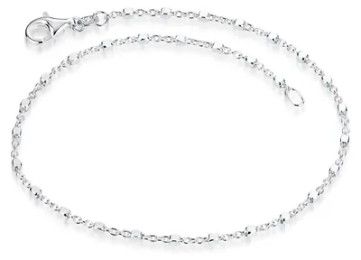 Produktbild von MATERIA Feine Armkette Damen Silber 925 - Würfel Kette filigran mit Karabinerverschluss in 17 18 19 20 21 22cm SA-119