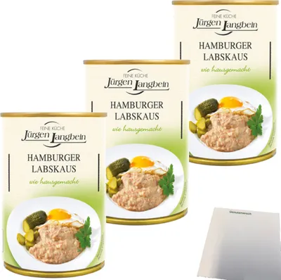 Produktbild von Jürgen Langbein Hamburger Labskaus 3er Pack (3x400g Dose) + usy Block