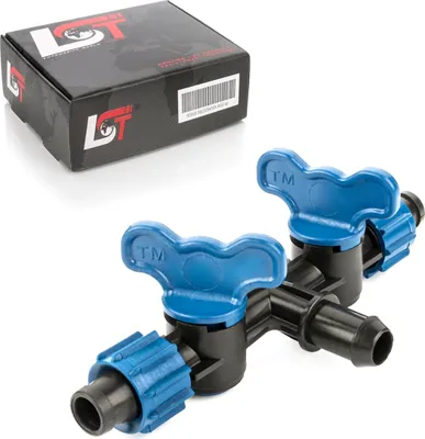 Produktbild von Doppel Absperrhahn Verbindungsstück Bewässerungssystem T-Stück Ø 17x16x17 mm